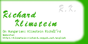 richard klimstein business card